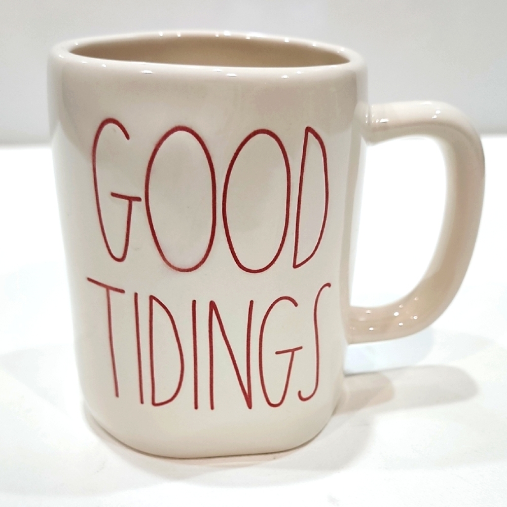 Rae Dunn 'Good Tidings' 20 Ounce Cup Mug Christmas Santa Stockings Mrs Claus